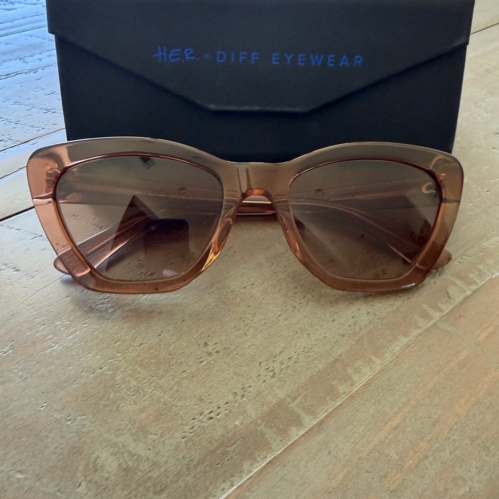 DIFF Eyewear Translucent Amber Square Sunglasses - image 1